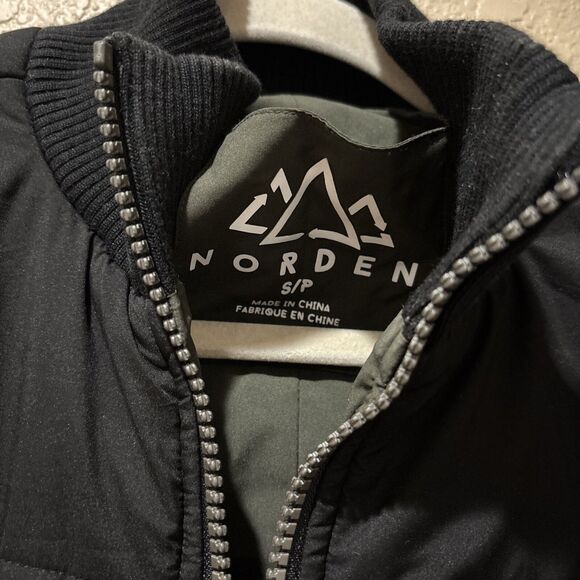 Norden Winter Reversible Jacket Black/Green Men’s Size Small Full Zip Puffer - Picture 4 of 10